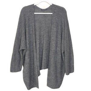 Brandy Melville Gray Thermal Knit Sweater Cardigan OSFM Wool Blend Open Front